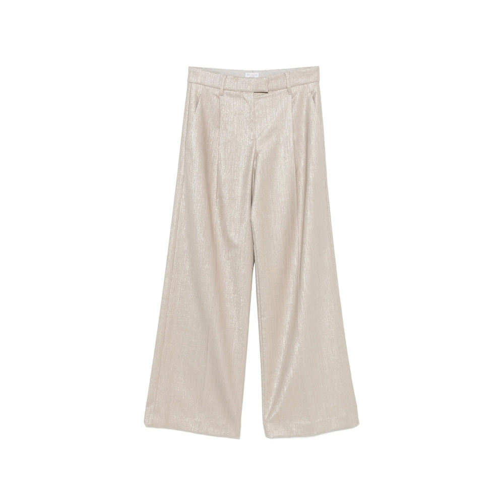 Brunello Cucinelli Neutrals Trousers - Palazzo Pants Women