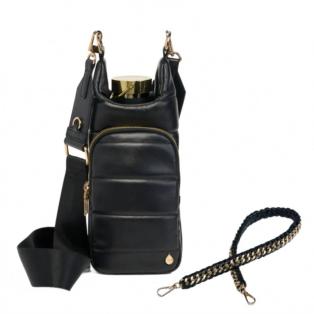 Women's Vegan Leather Hydrobag With Strap Bundle In Black