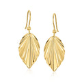 Ross-Simons Italian 10kt Yellow Gold Leaf Drop Earrings