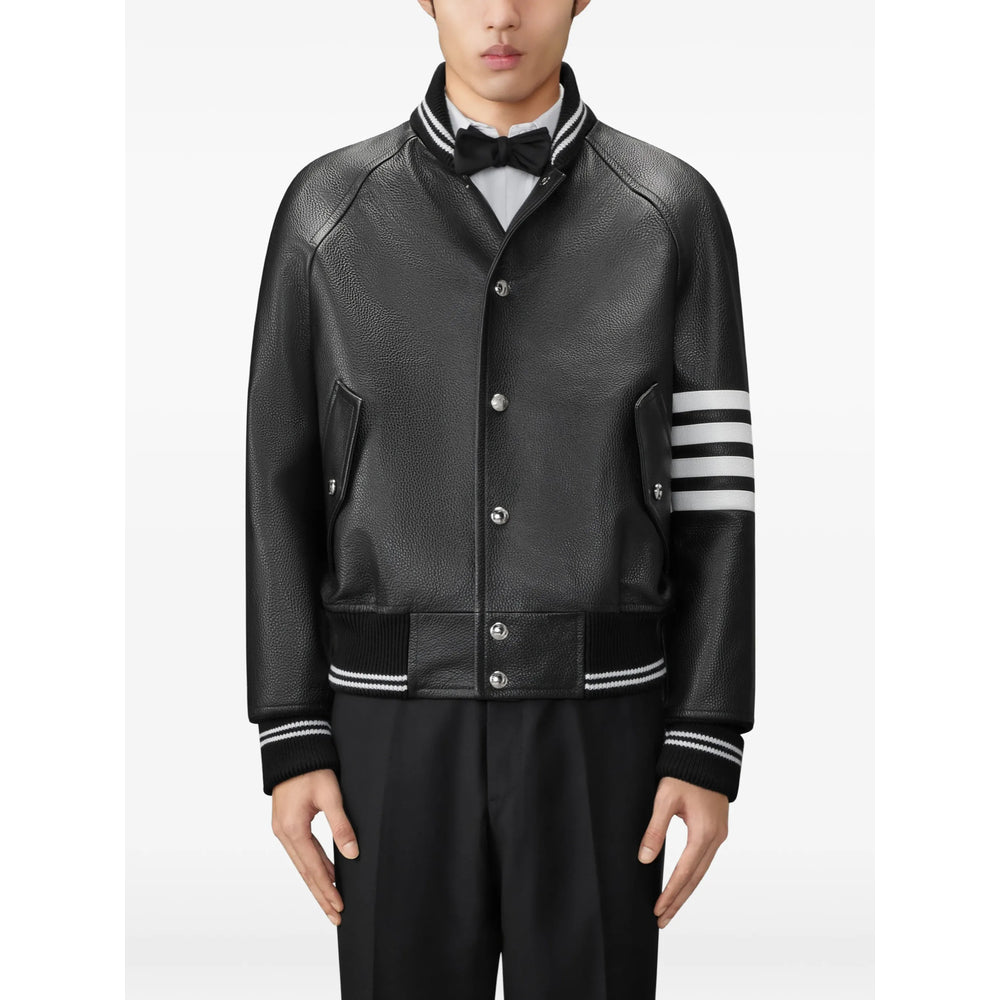 Thom Browne Black Jackets - Leather Jackets Men