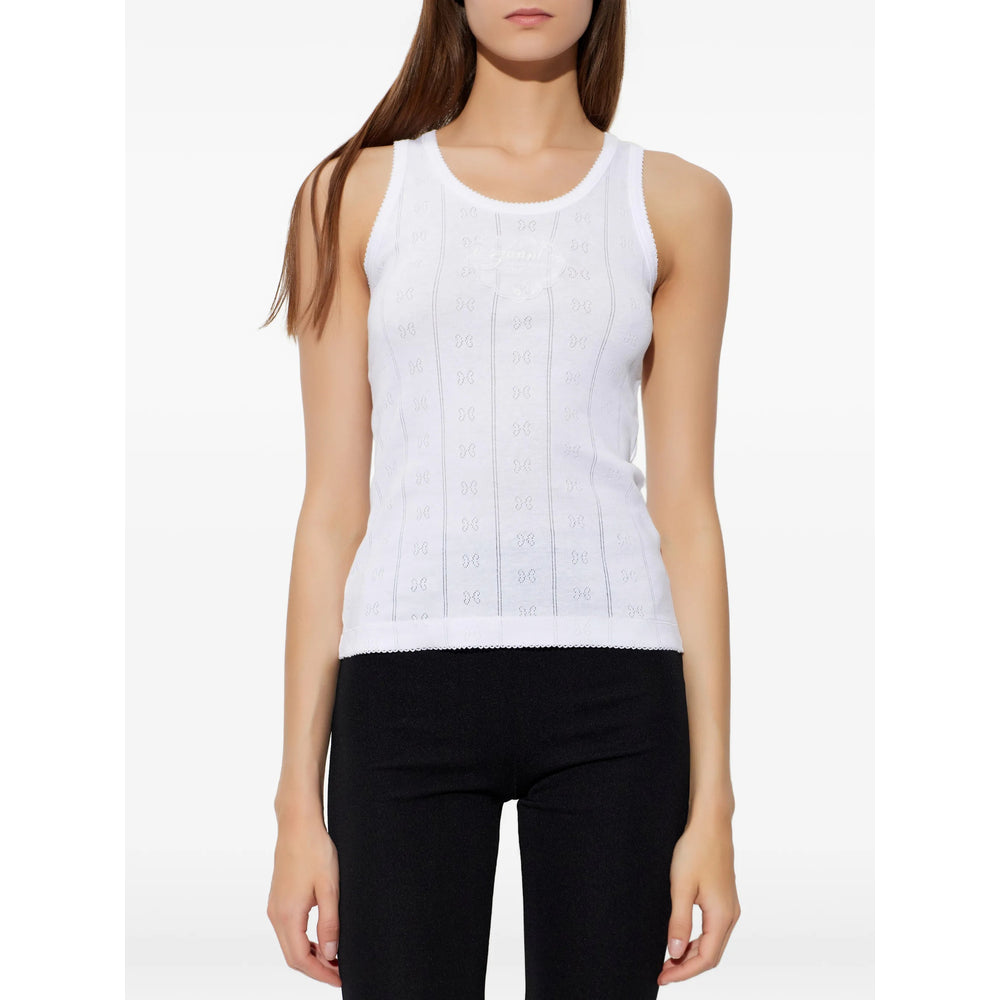Ganni White Tops - Vests & Tank Tops Women