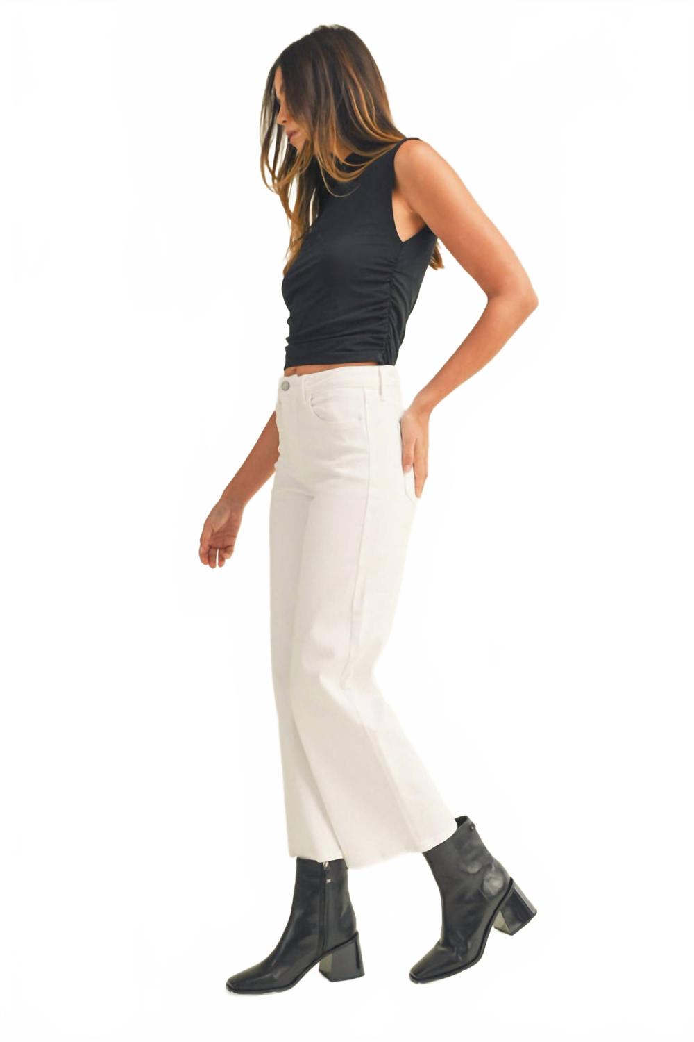 Classic Wide Leg Jeans In Optic White