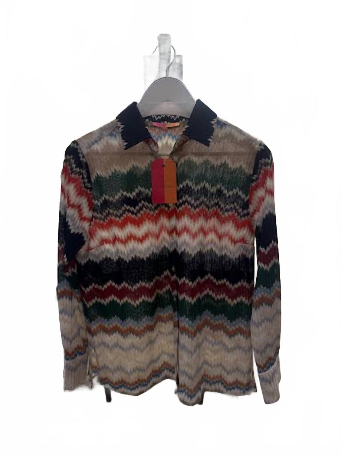 Zig Zag Knit Blouse In Multi