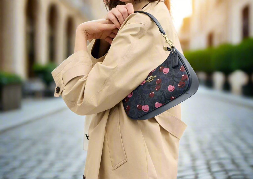 NWT Coach Teri Shoulder Bag In Signature Canvas With Cherry Print