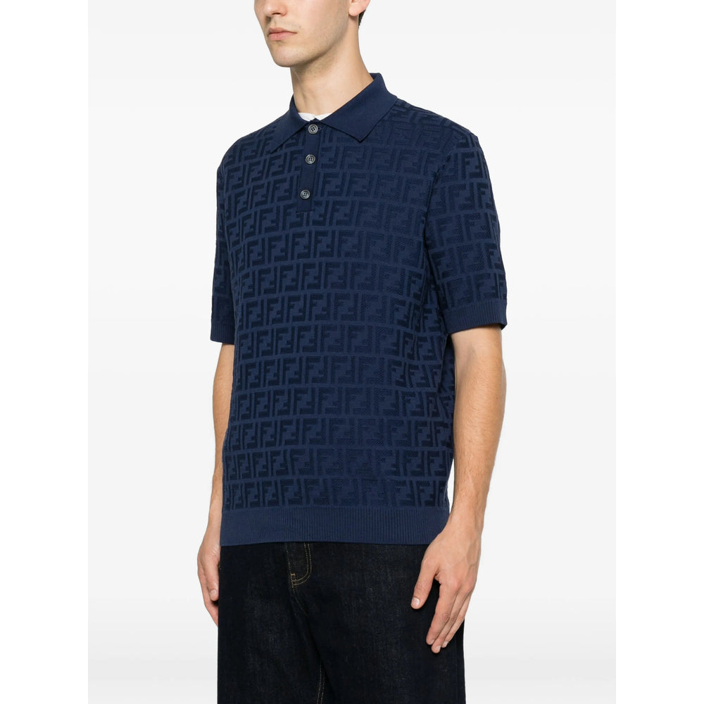 Fendi Blue Polo Shirts Men
