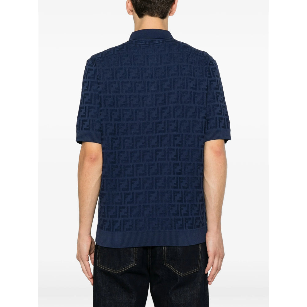 Fendi Blue Polo Shirts Men