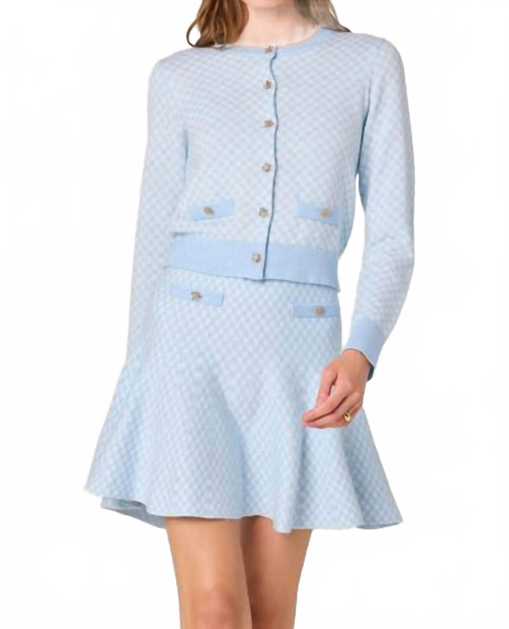 Marian Cardigan In Blue Plaid
