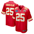 Men's Kansas City Chiefs Clyde Edwards-Helaire #25 Red Super Bowl LVII Patch Game Jersey1