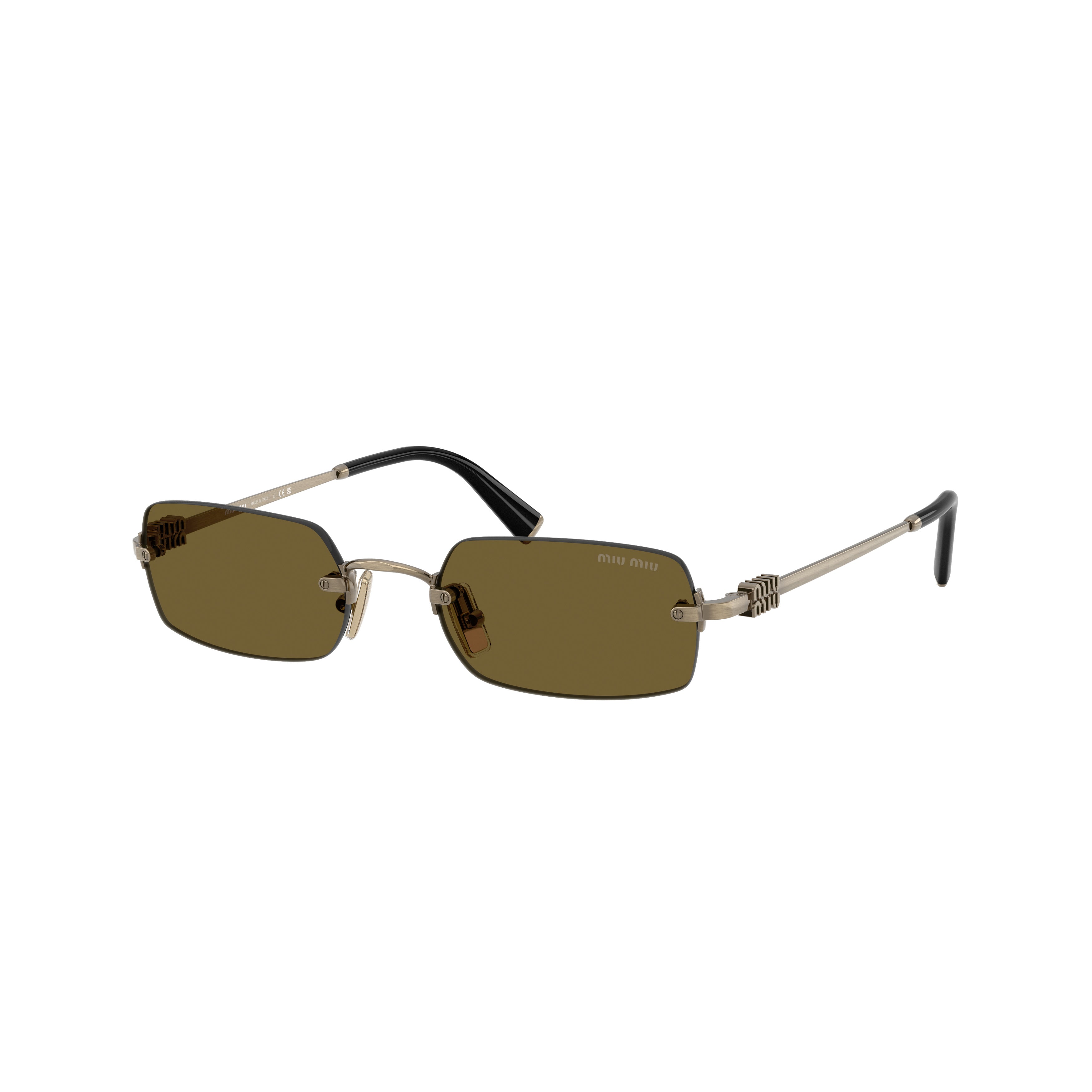 0Mu B50S Rectangular Metal Frame Sunglasses