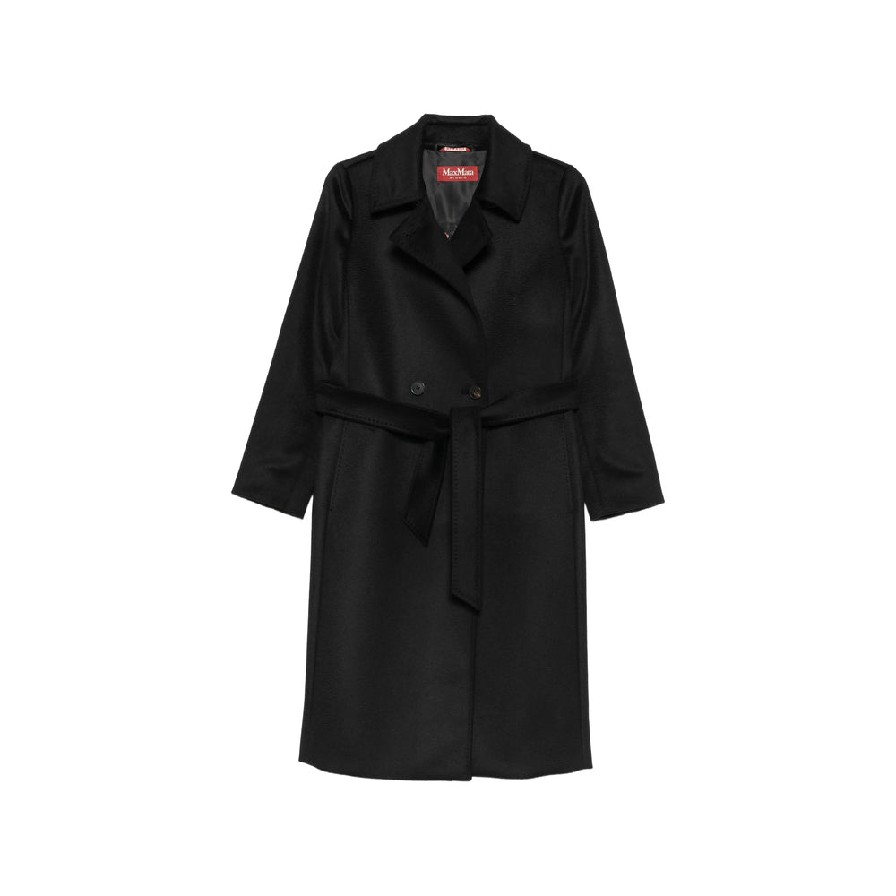Max Mara Studio Black Coats - Double Breasted & Peacoats Women