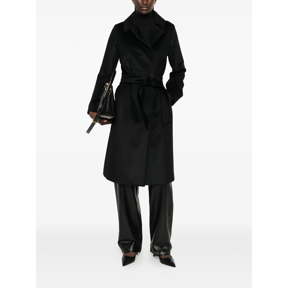 Max Mara Studio Black Coats - Double Breasted & Peacoats Women