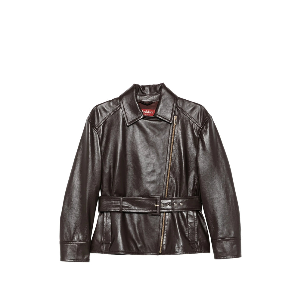Max Mara Studio Brown Jackets - Leather Jackets Women