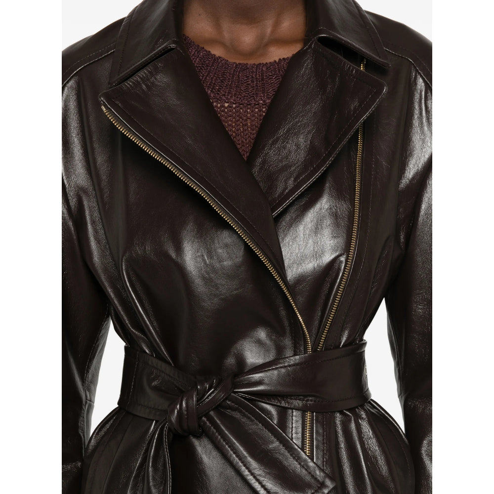 Max Mara Studio Brown Jackets - Leather Jackets Women