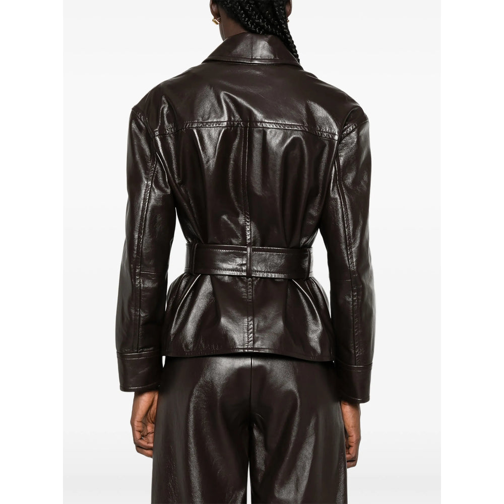 Max Mara Studio Brown Jackets - Leather Jackets Women