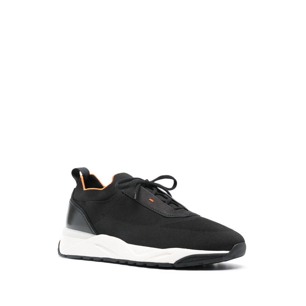 Santoni Black Trainers - Low-Tops Men