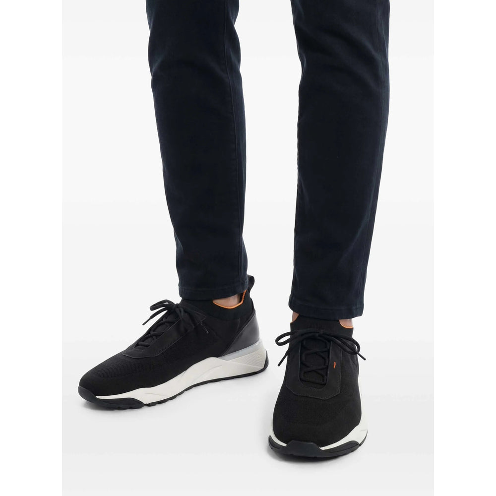 Santoni Black Trainers - Low-Tops Men