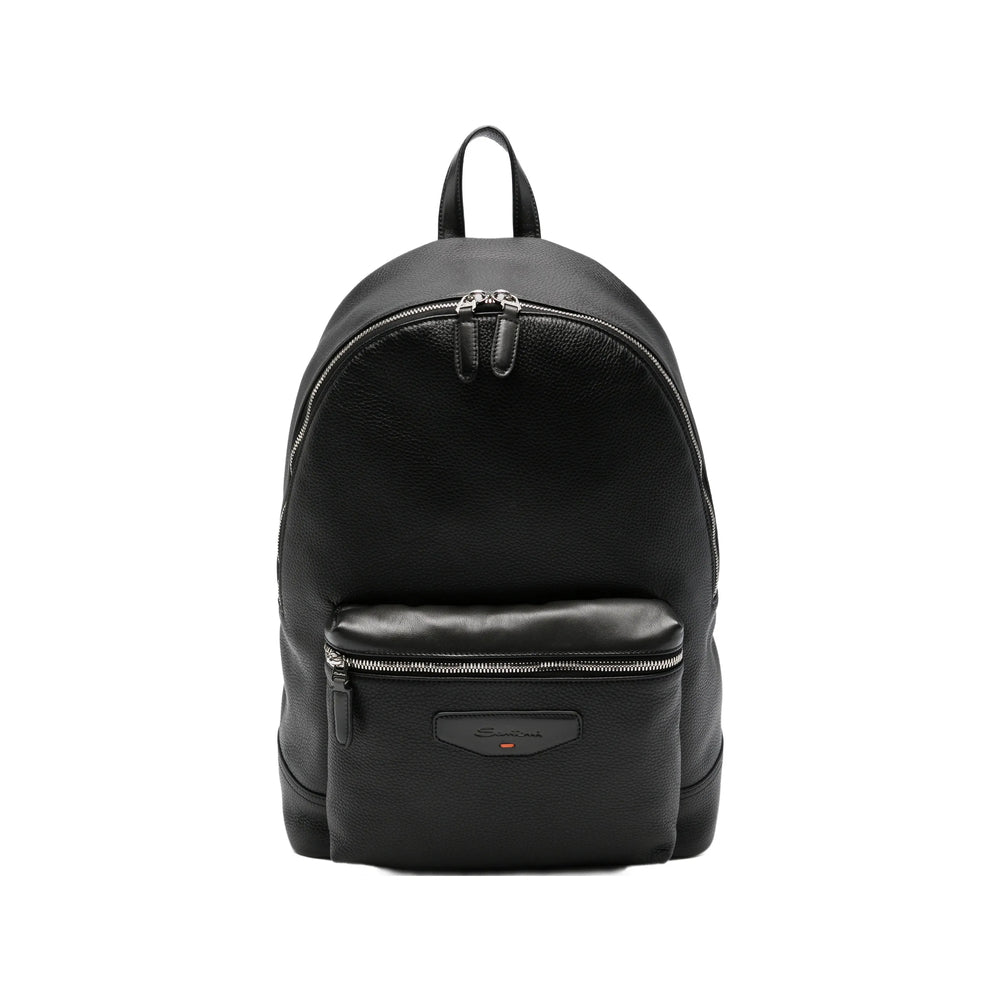 Santoni Black Backpacks Men