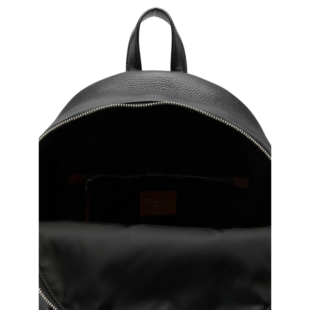 Santoni Black Backpacks Men