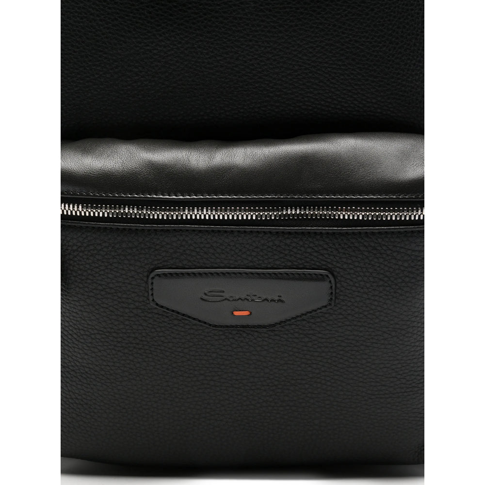 Santoni Black Backpacks Men