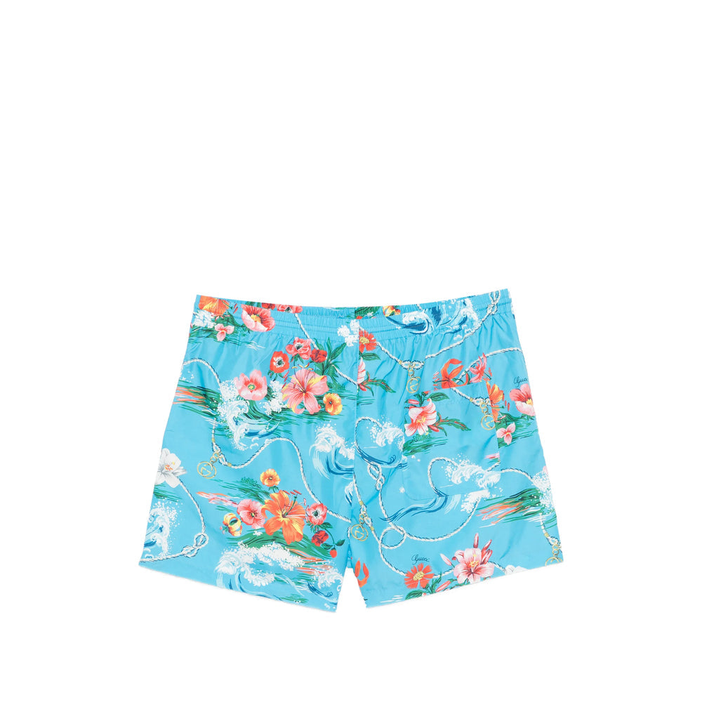 Gucci Blue Beachwear - Swim Shorts Men