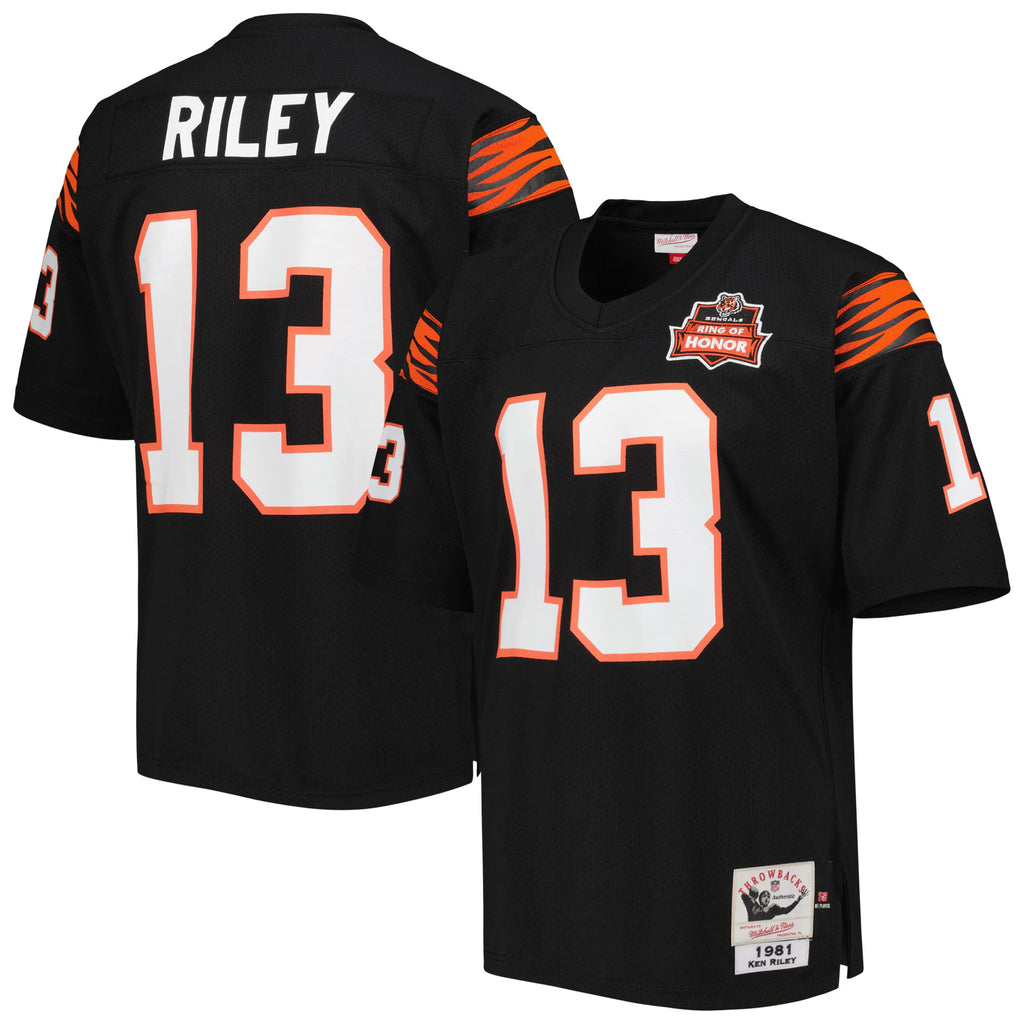 Cincinnati Bengals 1981 Ken Riley Mitchell & Ness Black Authentic Throwback Retired Player Jersey
