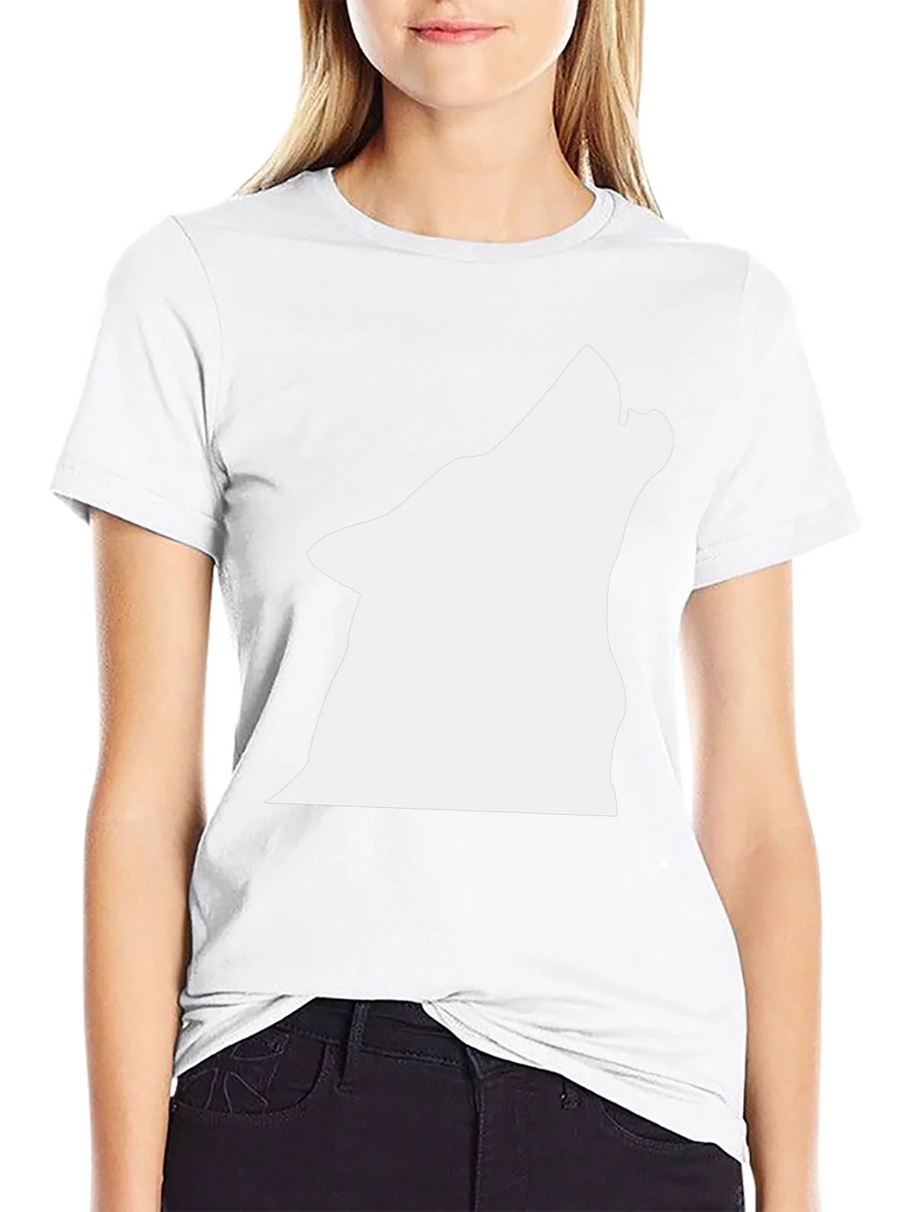 Black Wolf Silhouette Graphic T-Shirt