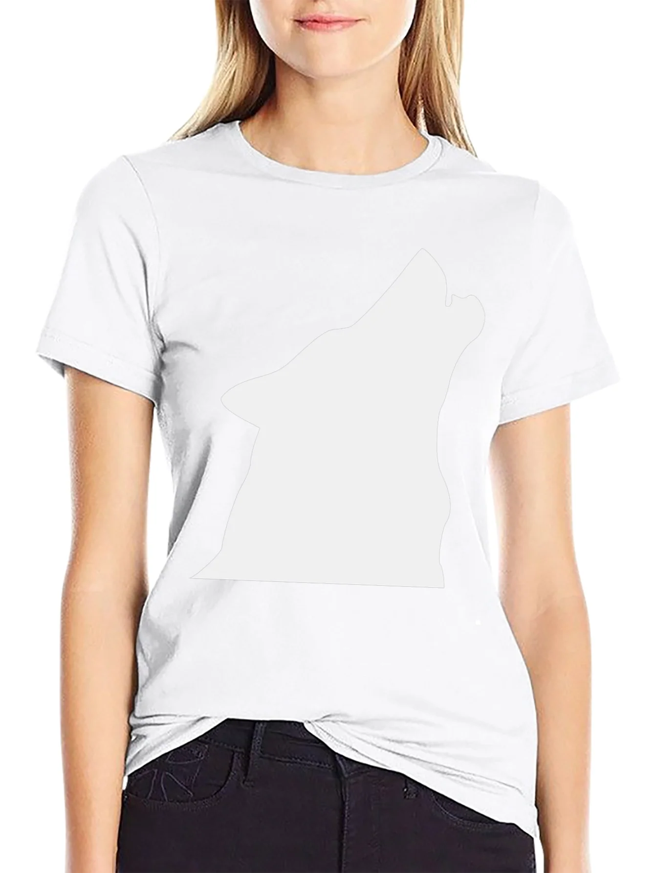 Black Wolf Silhouette Graphic T-Shirt