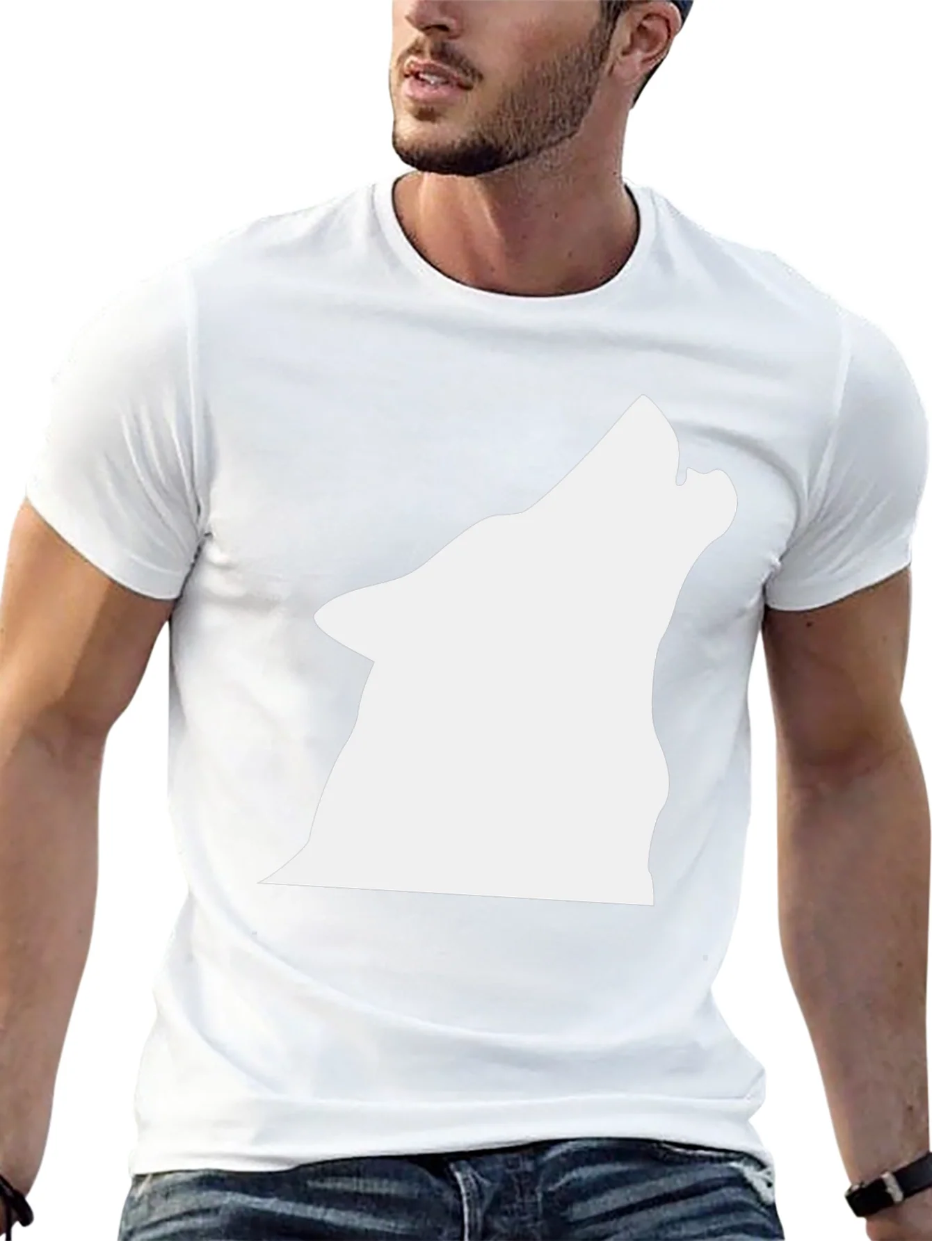 Black Wolf Silhouette Graphic T-Shirt