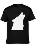 Black Wolf Silhouette Graphic T-Shirt