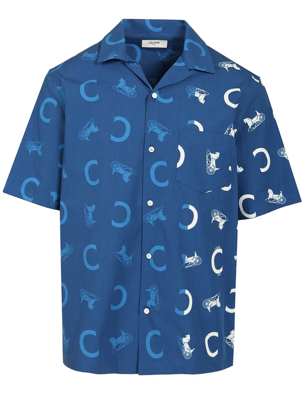 Celine Men Cotton Bowling Shirt