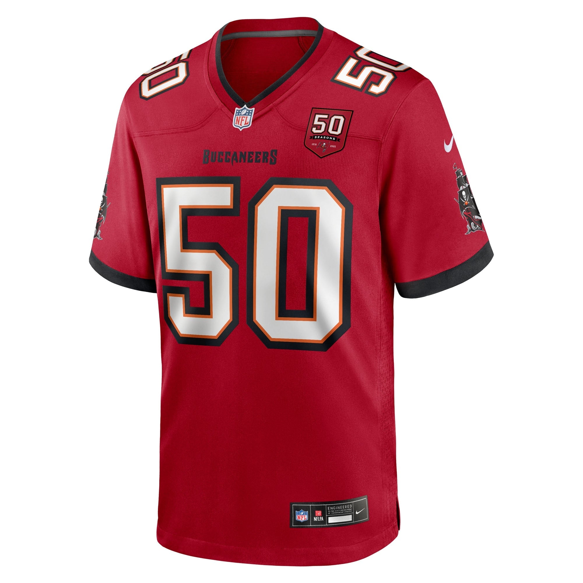 Tampa Bay Buccaneers Vita Vea Red 50th Season Team Game Jersey