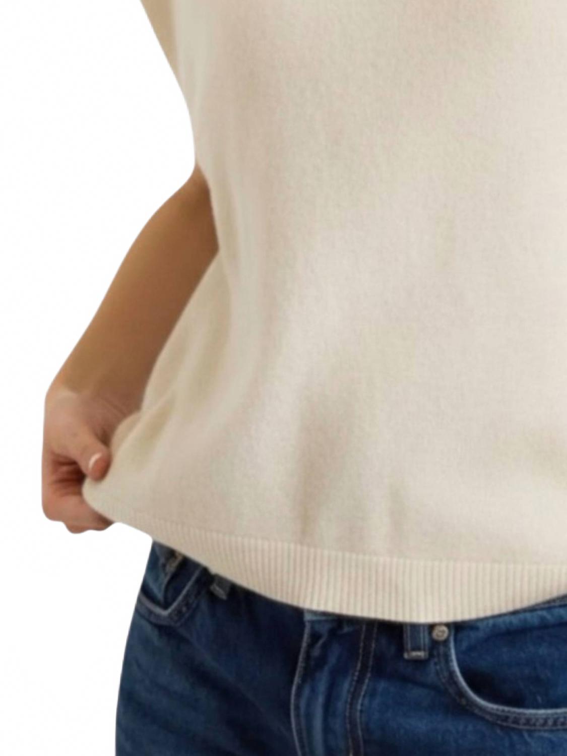 Tabby Cashmere Tank Top In Antique White