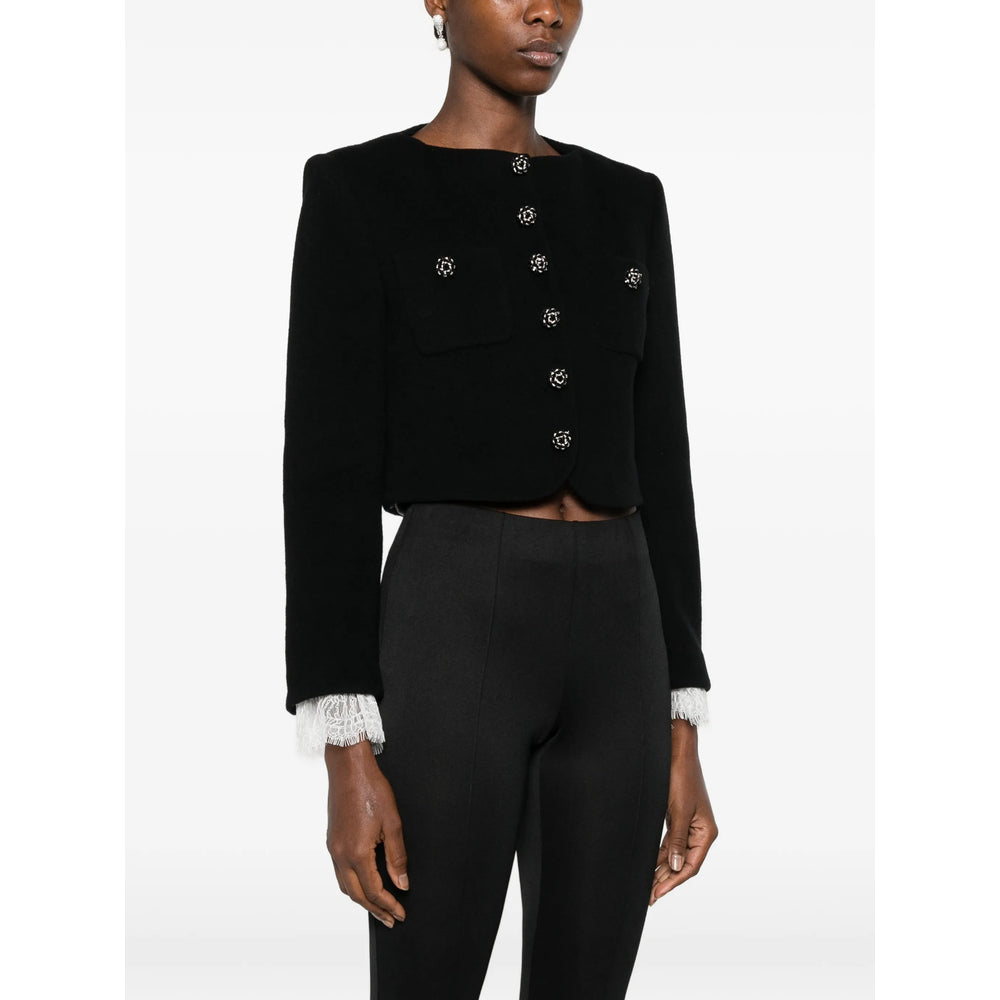 Self-Portrait Black Jackets - Cropped Jackets Women