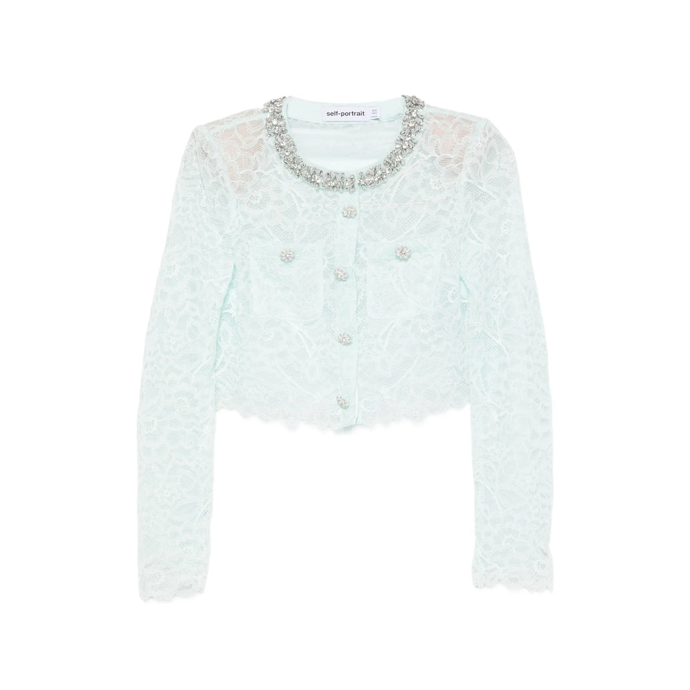Self-Portrait Green Jackets - Cropped Jackets Women