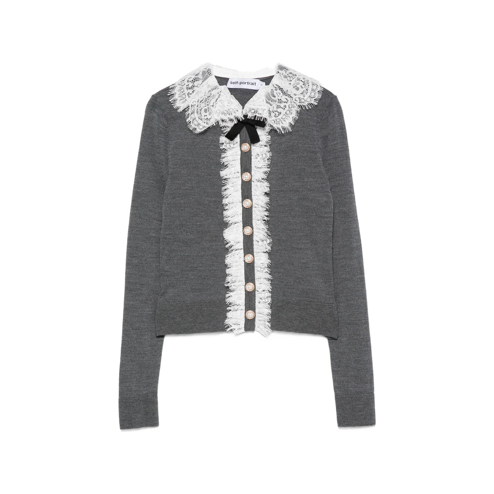Self-Portrait Grey Knitwear - Cardigans Women