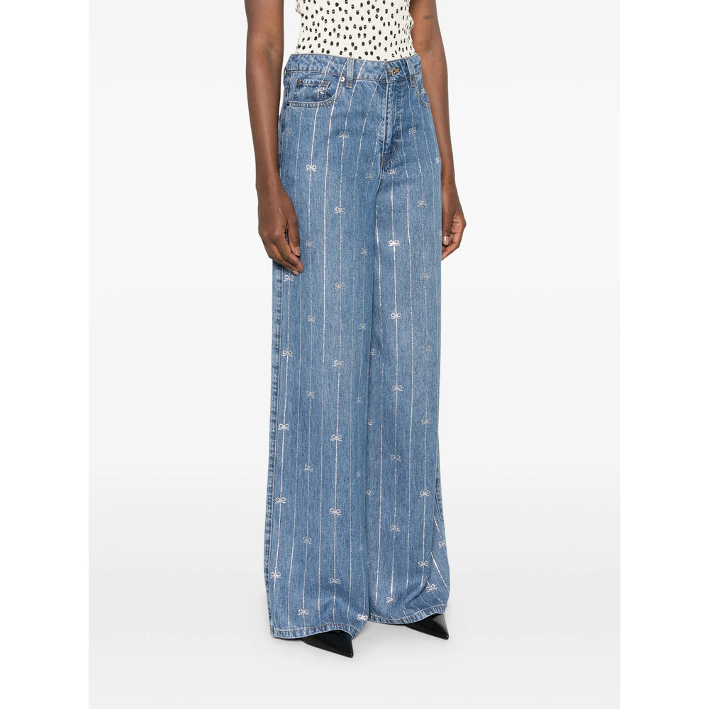 Self-Portrait Blue Denim - Wide-Leg Jeans Women