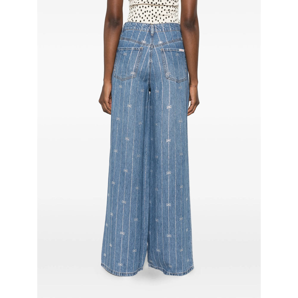 Self-Portrait Blue Denim - Wide-Leg Jeans Women