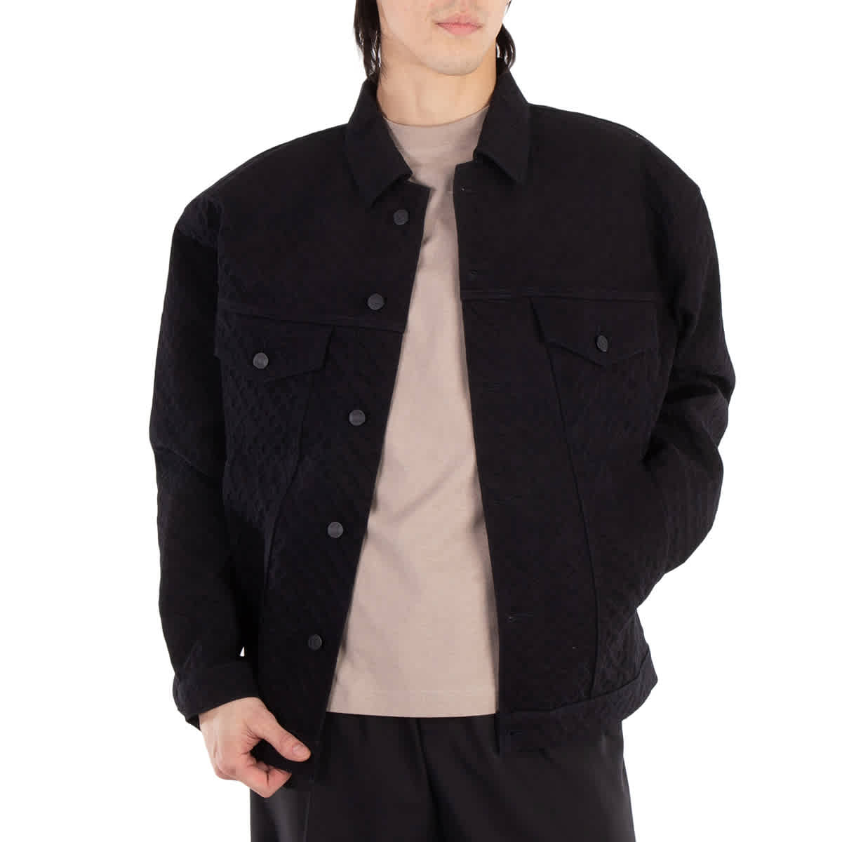 Hugo Boss Monogram-Embossed Cotton Denim Jacket