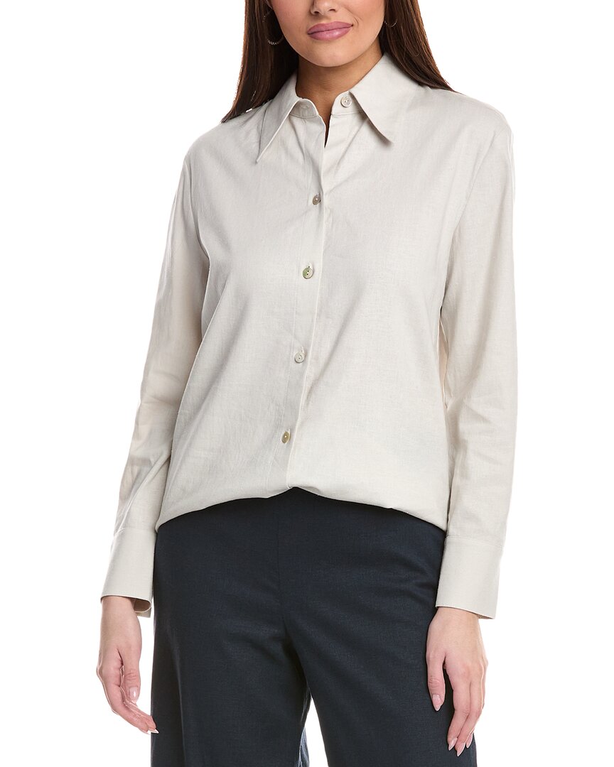 Vince Relaxed Button-Down Linen-Blend Shirt