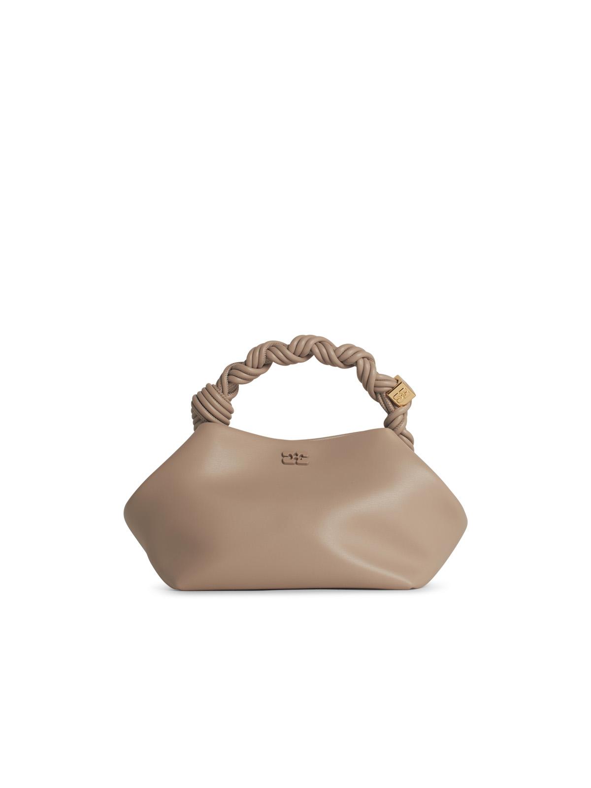 Ganni 'Bou' Ivory Recycled Leather Blend Bag Women