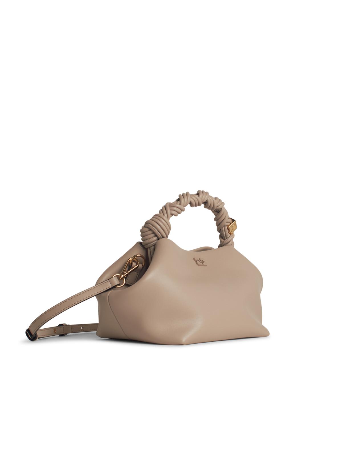 Ganni 'Bou' Ivory Recycled Leather Blend Bag Women