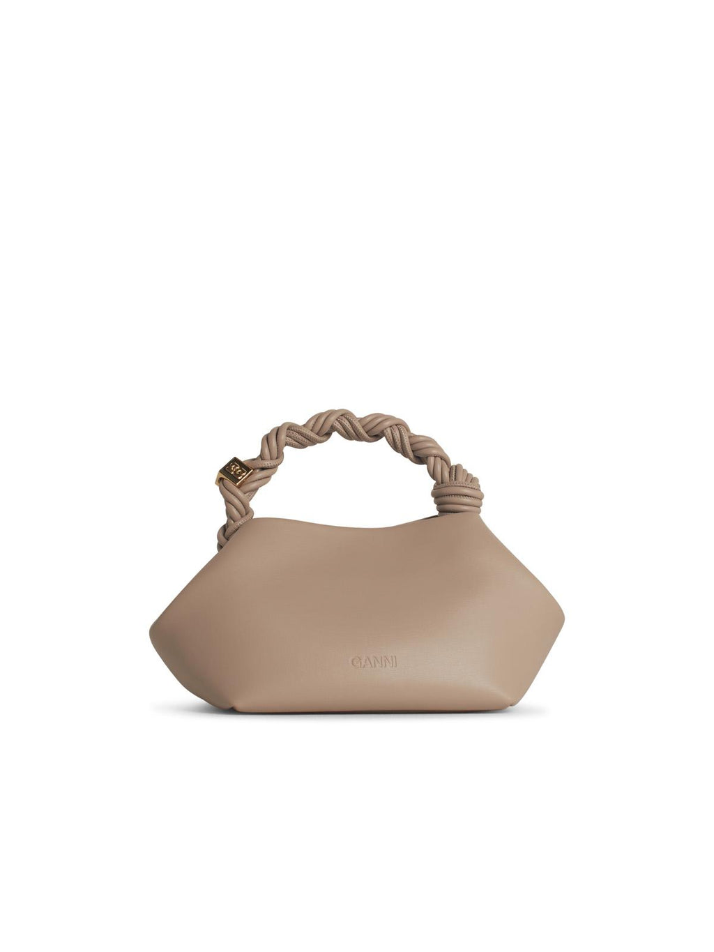 Ganni 'Bou' Ivory Recycled Leather Blend Bag Women