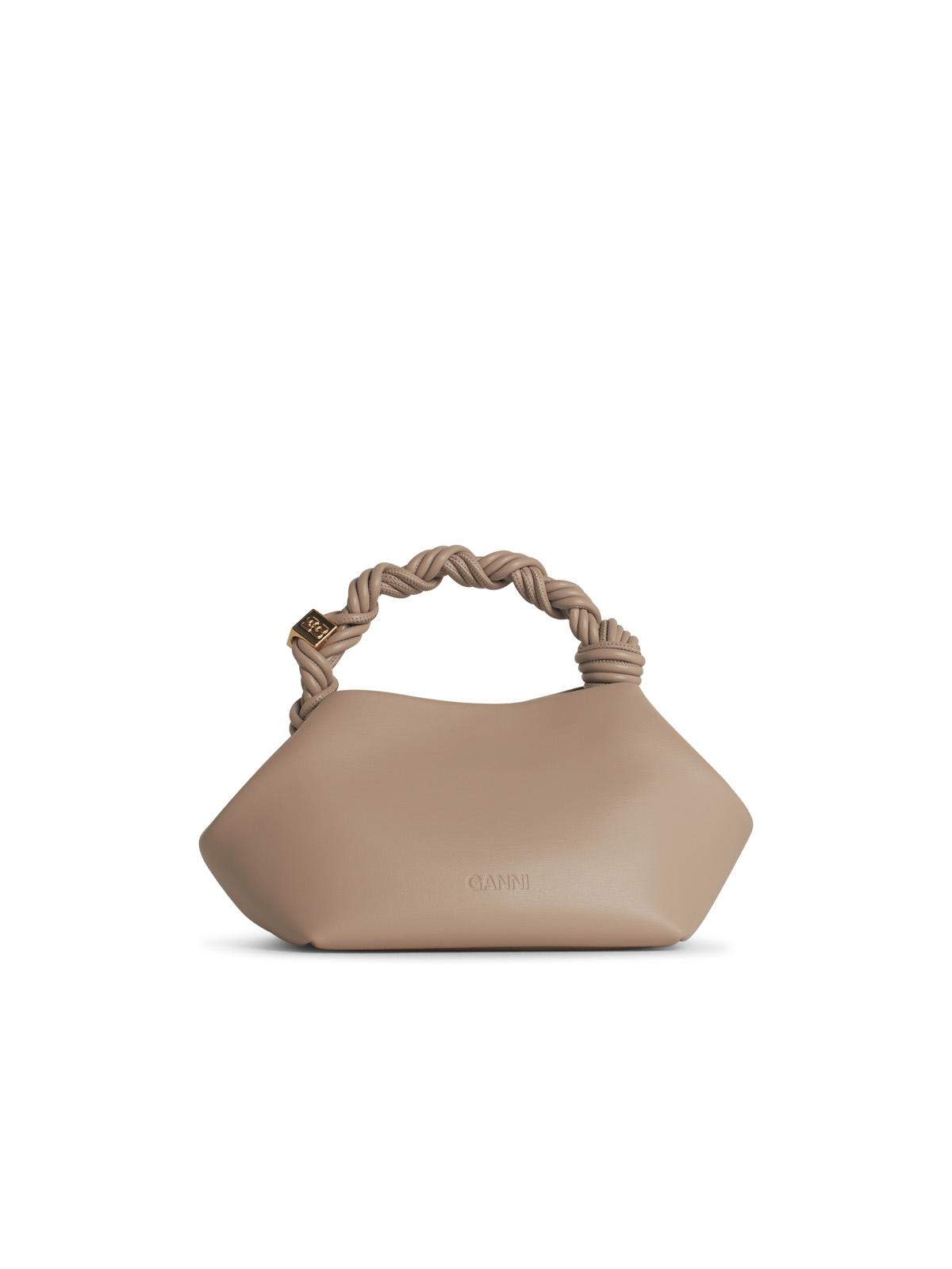 Ganni 'Bou' Ivory Recycled Leather Blend Bag Women