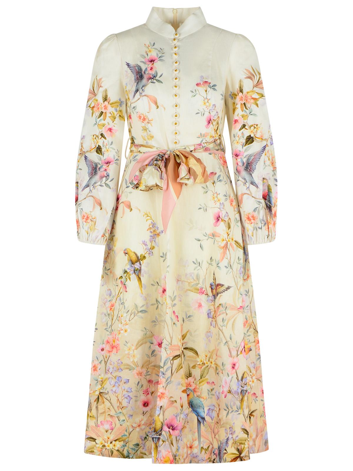 Zimmermann 'Rebellion' Cream Linen Long Dress Women