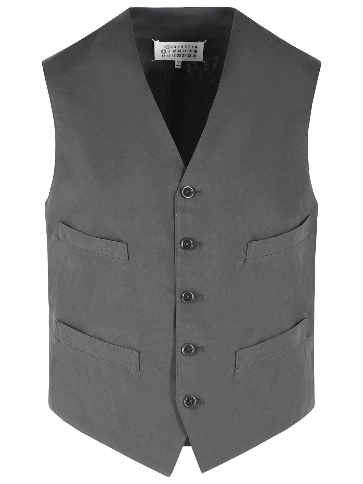 Maison Margiela Grey Cotton And Silk Vest Men