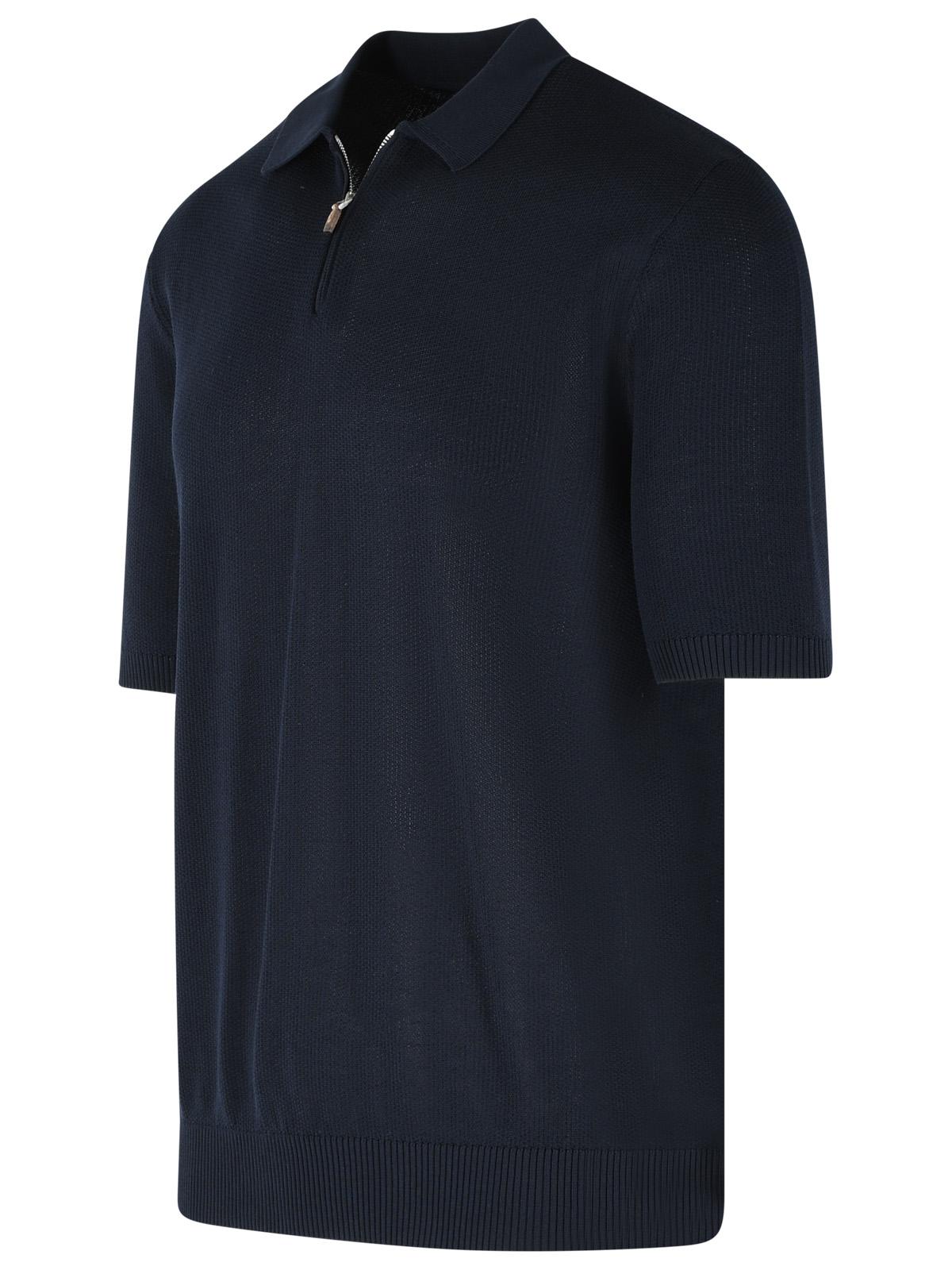 Eleventy Polo Shirt In Blue Cotton Men