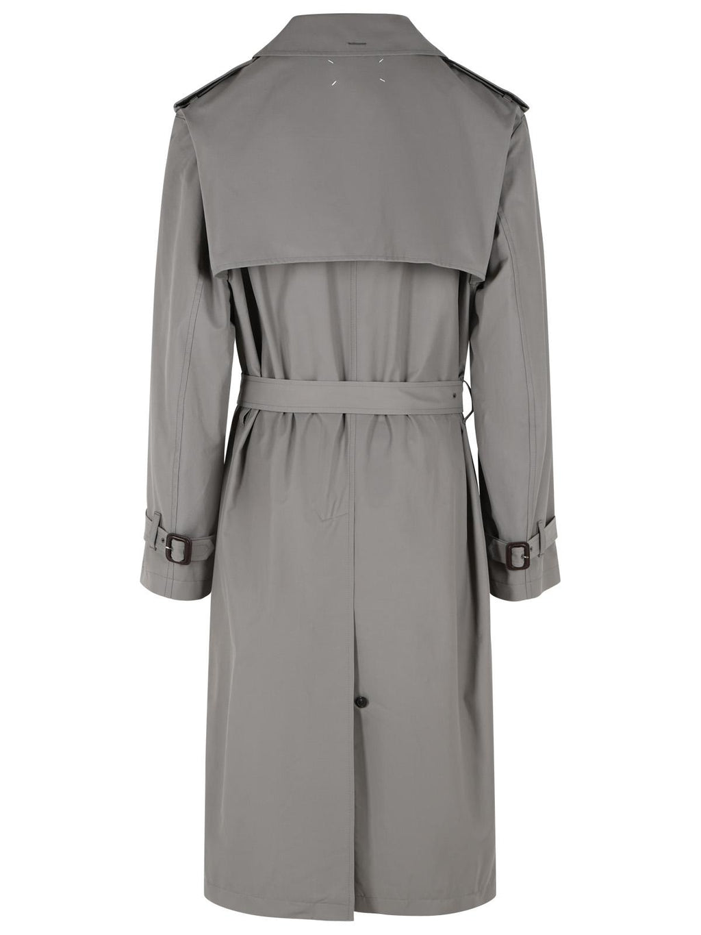 Maison Margiela Grey Cotton Blend Trench Coat With Folded Collar Men