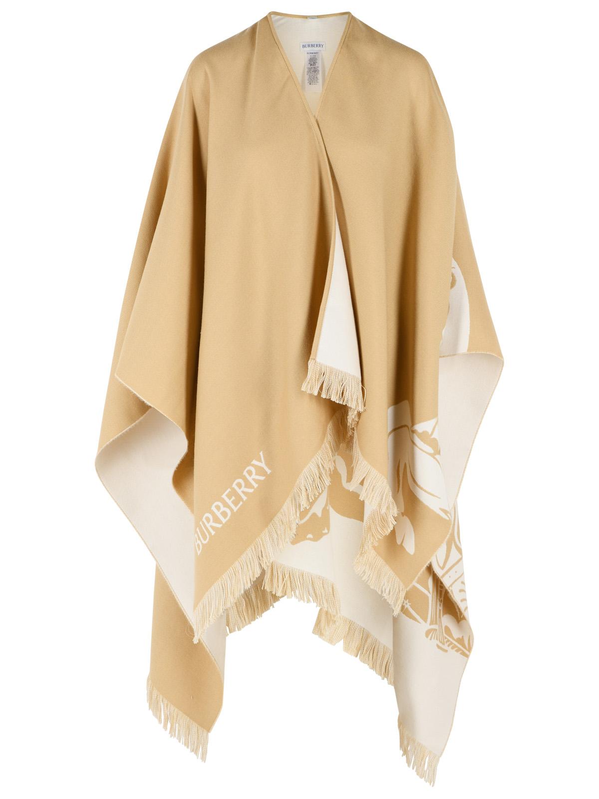 Burberry 'Ekd' Beige Wool And Silk Cape Women