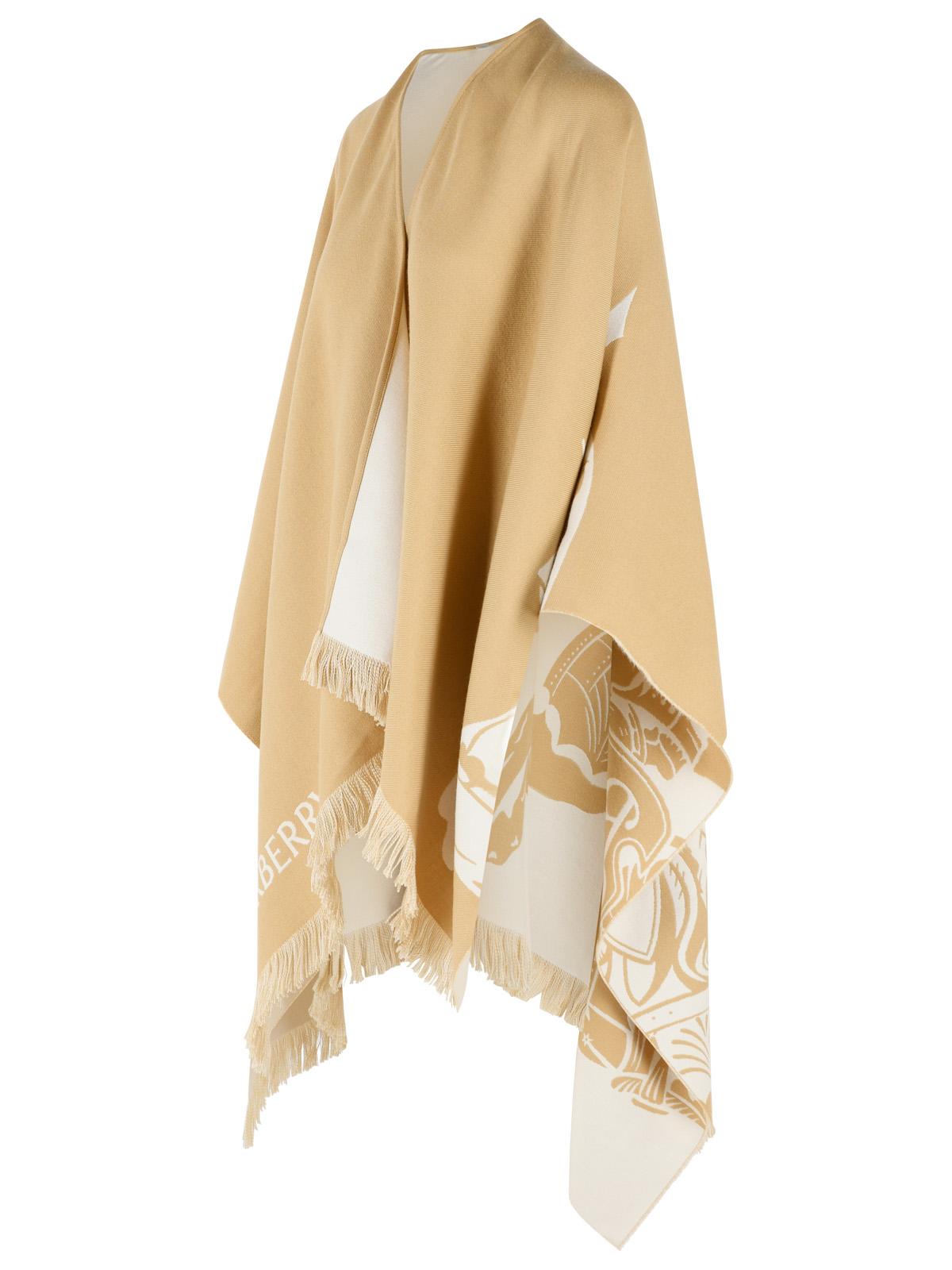 Burberry 'Ekd' Beige Wool And Silk Cape Women
