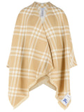 Burberry 'Check Tribar' Beige Wool And Silk Cape Women